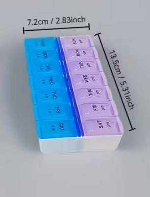 Compact 7‑Day/Night Pill Organiser Box