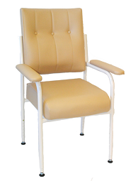 Utility Mid Back Lumbar Support Chair - Vinyl - Beige