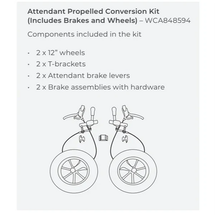 Aspire Evoke 2 Attendant Propelled Conversion Kit