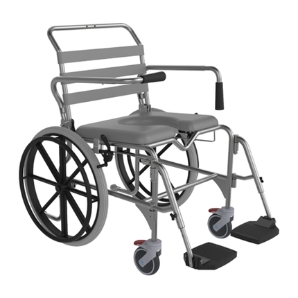 Aspire Self Propelled Commode - Swing Away Footrests
