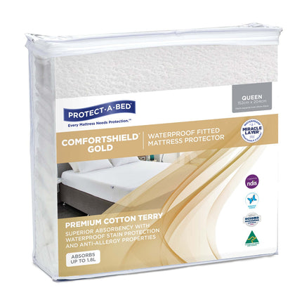 Comfortshield Gold Cotton Terry Fitted Waterproof Mattress Protector