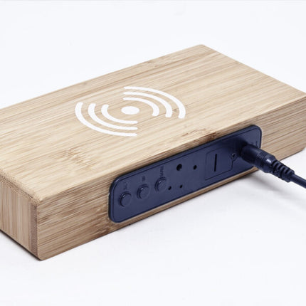 Bamboo LED Clock with Wireless Charging