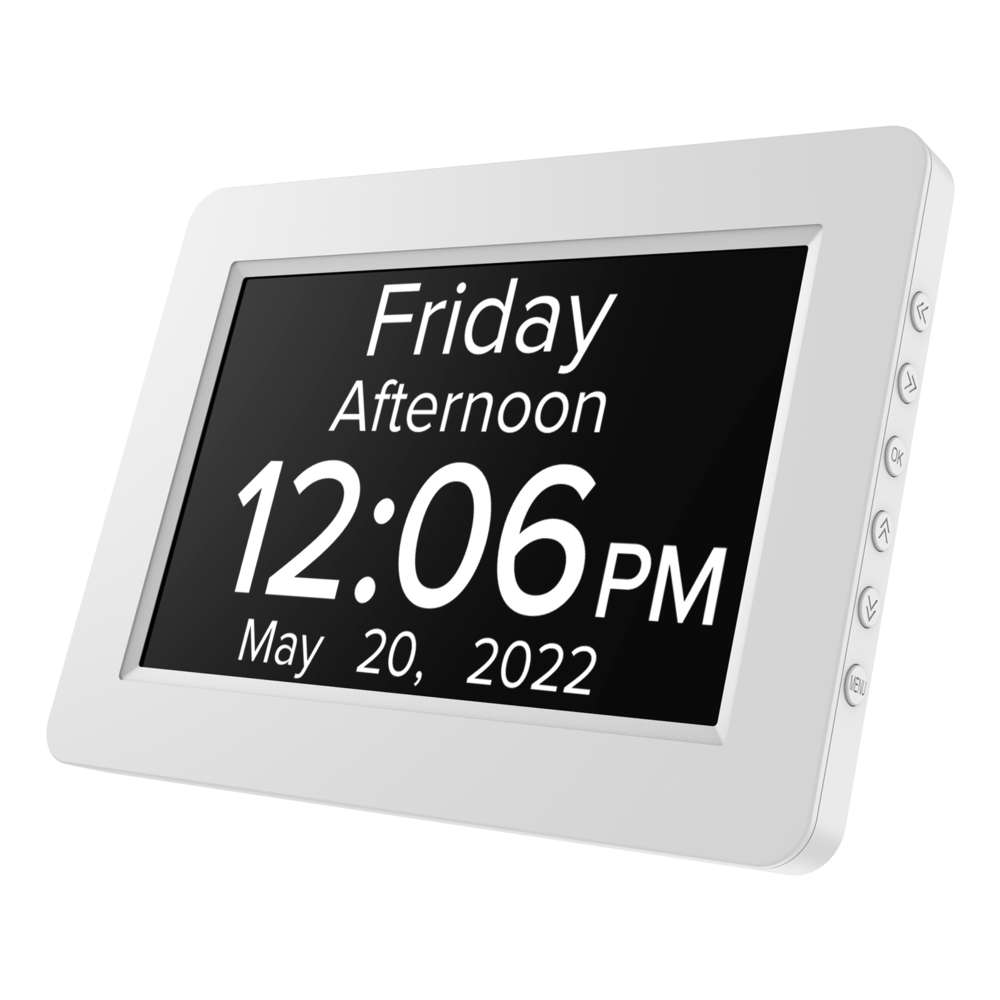 8 inch TALKING Digital Dementia Orientation Day Clock – Back to sleep