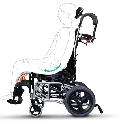 Karma VIP 2 Tilt & Recline Transit Wheelchair (14in Rear Wheels)