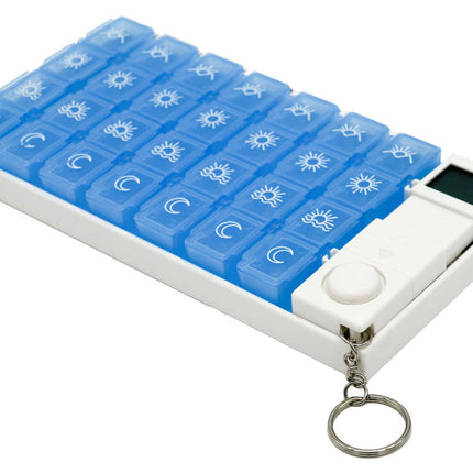 The Handi Pill Organiser - 4 Alarm 28 Compartment Pill Box Timer
