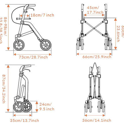 Trive Dual Folding Walker - All Terrain