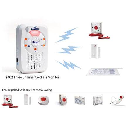 Cura1 2702 Three Channel Cordless Falls Monitor