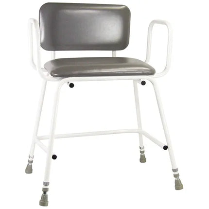 Kitchen Perching Stool w/ Padded Back