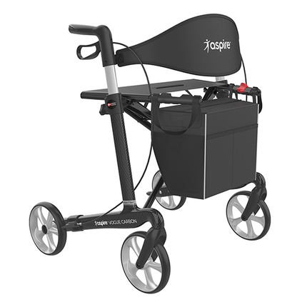 Aspire Vogue Carbon Seat Walker - Heavy Duty Black