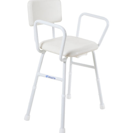 Aspire Shower Stool with Padded Seat & Back – Steel