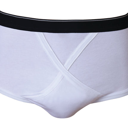 MENS X-FRONT BRIEFS SEW IN PAD (WHITE)